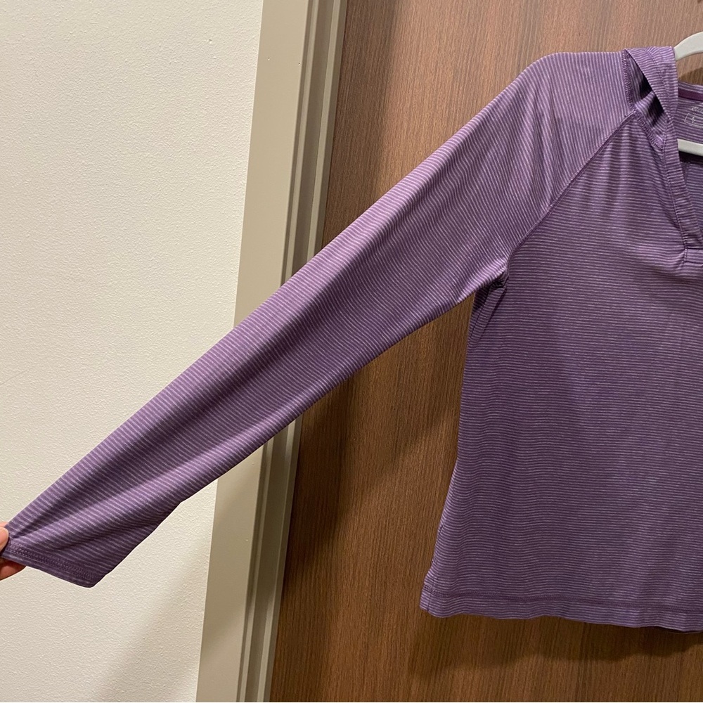 Eddie Bauer Purple Infinity Long Sleeve Hoodie Size Small‎ Striped Trek Travel - Picture 5 of 10
